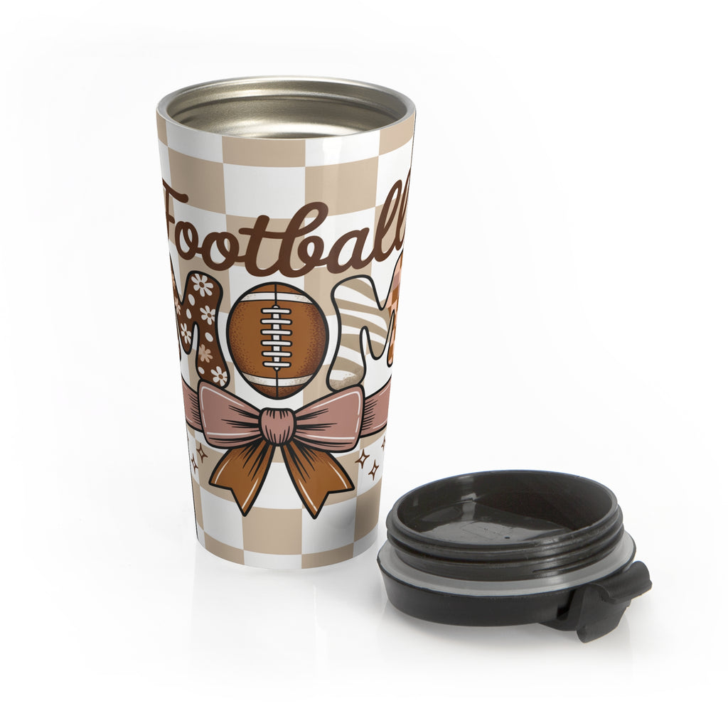 Football Mom Stainless Steel Travel Mug | Perfect for Game Days, Gifts for Moms, Coffee on the Go, Sports Events, Fall Celebrations