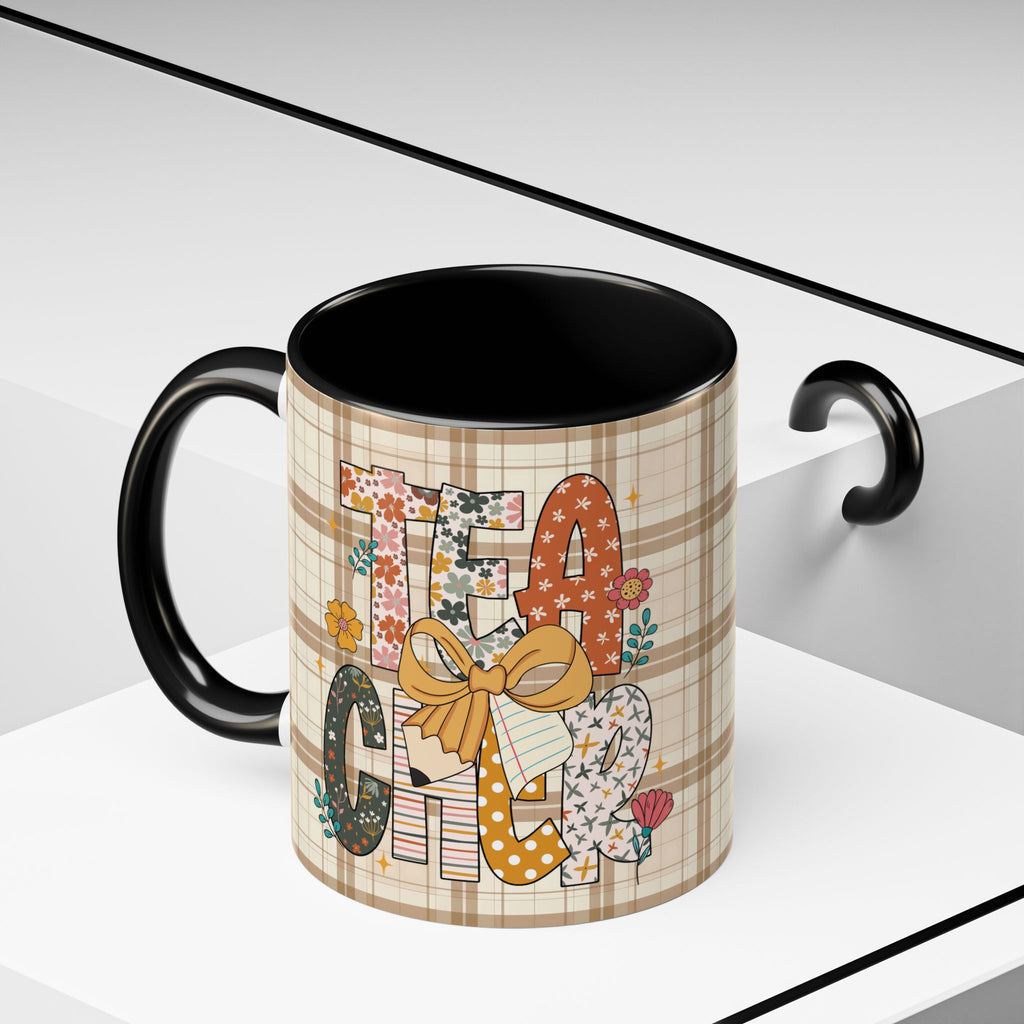 Inspirational Teacher Coffee Mug, Cozy Plaid Quilt Style Letters Coffee Cup, Perfect Gift for Teacher Appreciation, Back to School