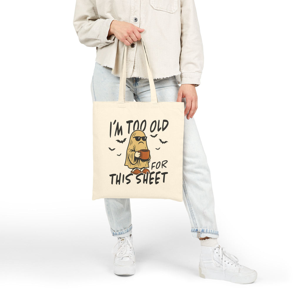 Funny Halloween Tote Bag, Funny Shopper Bag, Eco-Friendly Gift, Trick or Treat Bag, Seasonal Shopping Bag, Fall Decor 15x16"