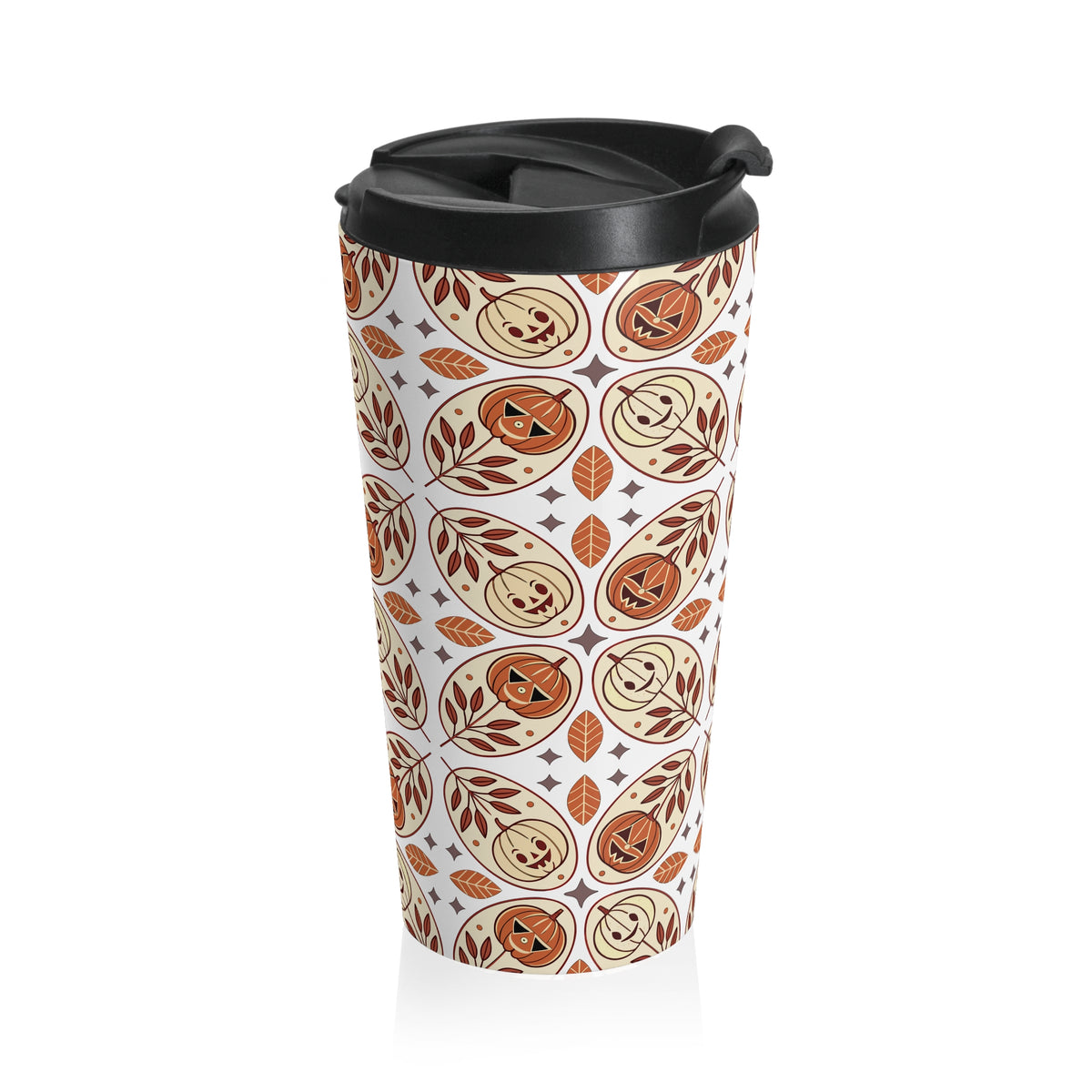 Cozy Hygge Halloween Pumpkin Travel Mug, Fall Coffee Cup, Perfect Gift for Pumpkin Spice Lovers