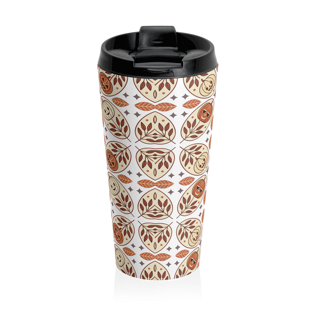 Cozy Hygge Halloween Pumpkin Travel Mug, Fall Coffee Cup, Perfect Gift for Pumpkin Spice Lovers