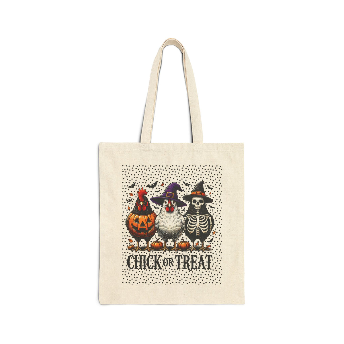 Cute Halloween 15x16" Trick or treat Tote Bag, Two-Side Cotton Canvas Trick or Treat Bag, Eco-Friendly Shopping Tote, Spooky Season Gift