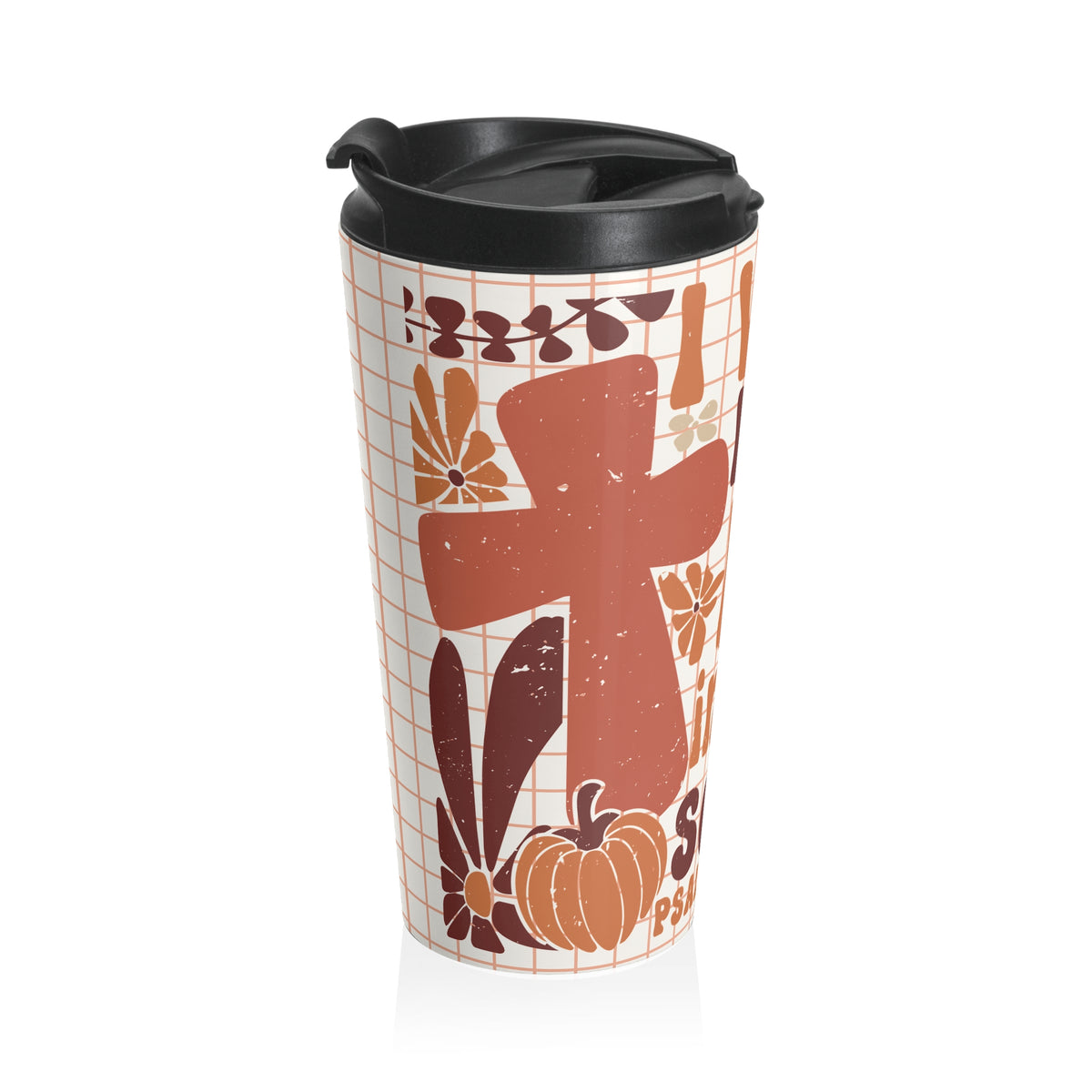 Inspirational "I Will Praise Him in Every Season" Floral Travel Mug -  Travel Coffee Cup, Bible Verse Mug, Christian Gift, Faith-Based Mug
