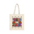 Halloween Trick or Treat Cotton Canvas Tote Bag | Eco-Friendly Gift, Spooky Season Accessory, Reusable Shopping Bag, Festival Fun