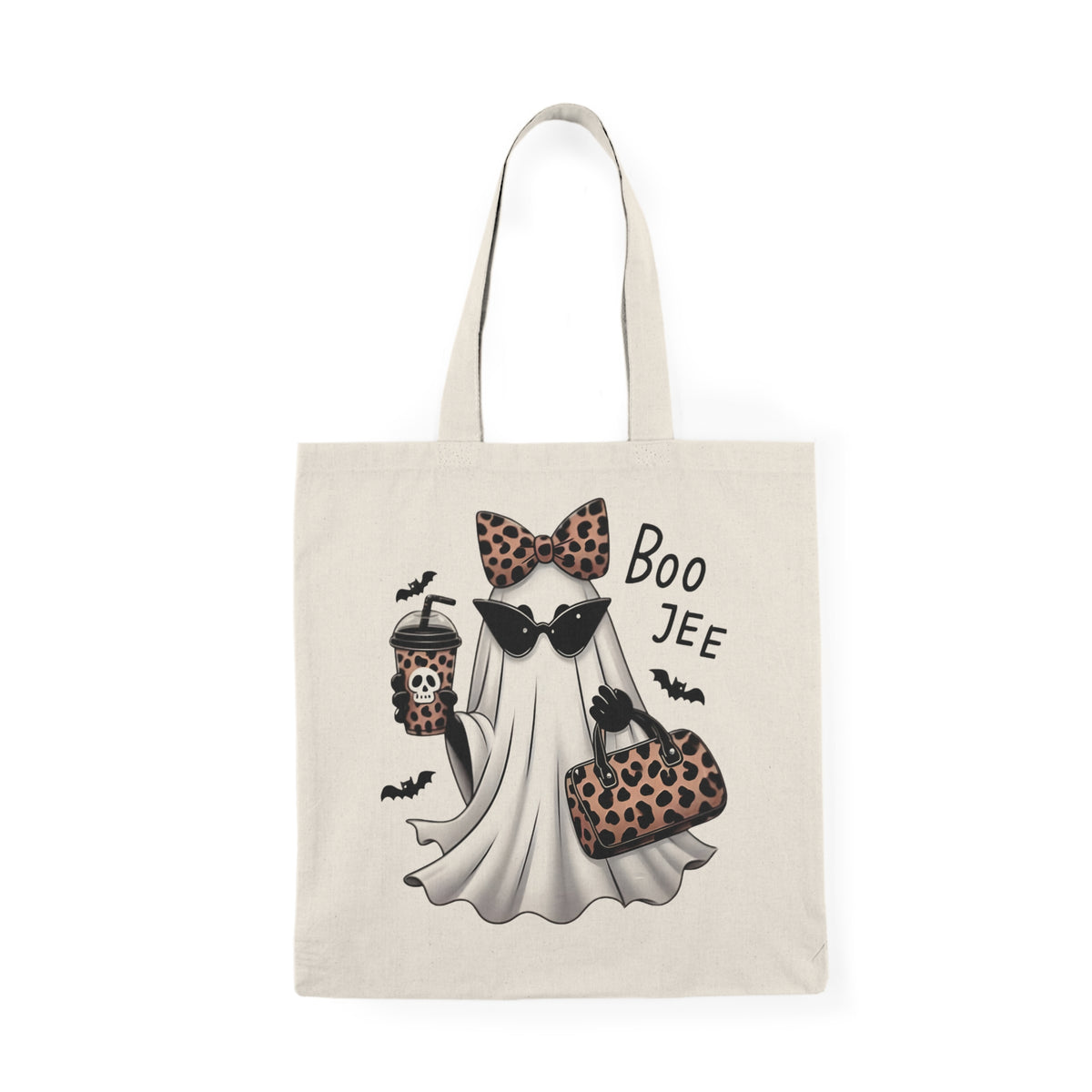 Cute Two-Sided Trick or Treat  Halloween Tote Bag, Boo-Jee Ghost Design, Eco-Friendly Shopping Bag, Perfect for Trick-or-Treating