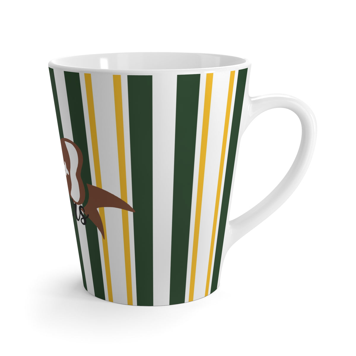 Green Bay Packers Fan Stripe Latte Mug - Football Fan Gift, Coffee Lover's Cup, Game Day Drinkware, Unique Gift Idea