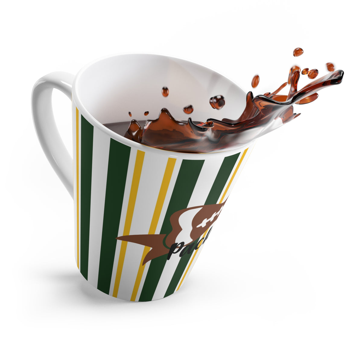 Green Bay Packers Fan Stripe Latte Mug - Football Fan Gift, Coffee Lover's Cup, Game Day Drinkware, Unique Gift Idea