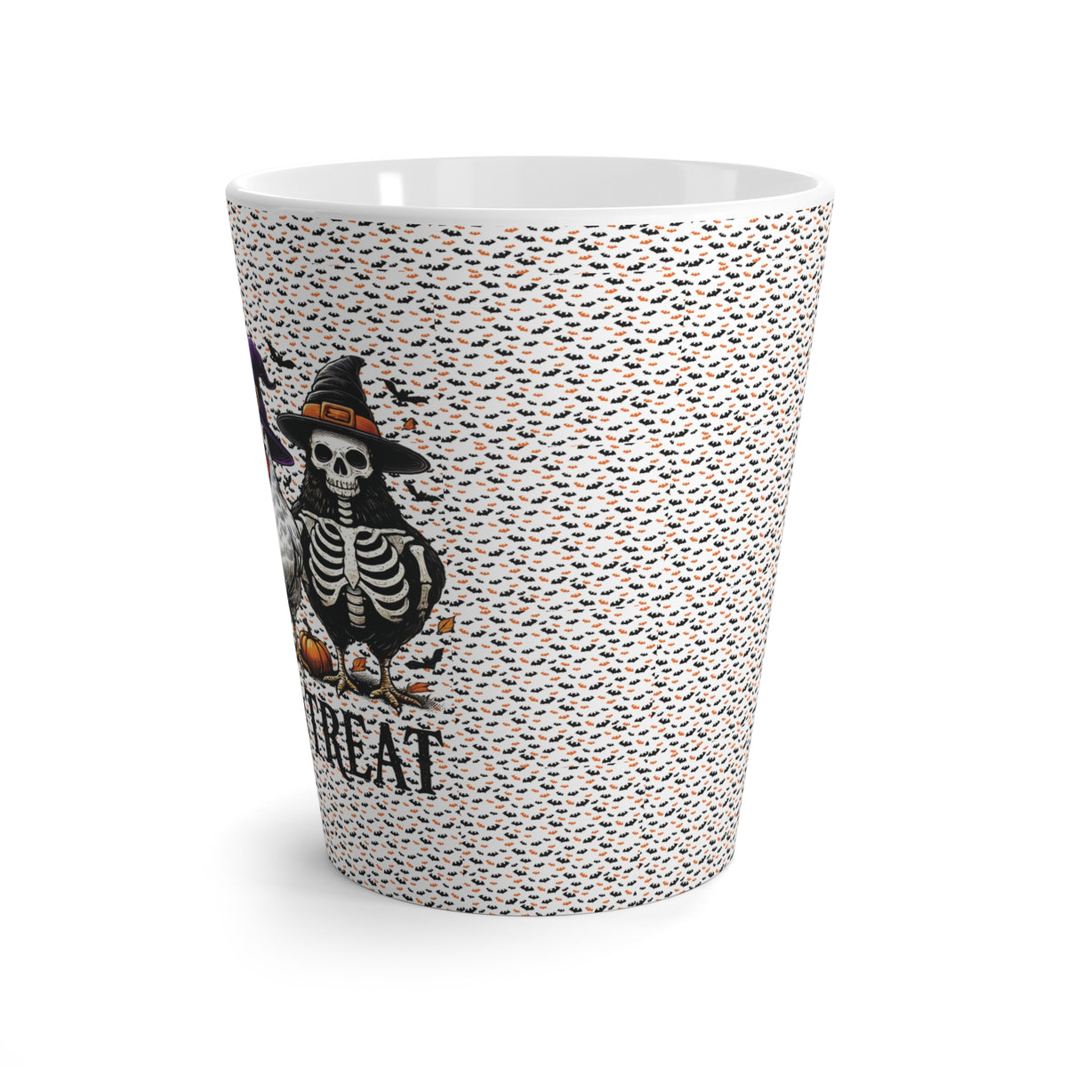 Funny Chicken Halloween Latte Mug - Chick or Treat, Spooky Coffee Cup, Fall Decor, Unique Gift, Halloween Party,  Funny Witch Wizard Theme
