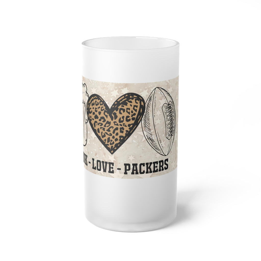Beer Mug, Green Bay Packers Fan Gift, Retro Stars, Drink Lover, Glass Stein, Gift for Her