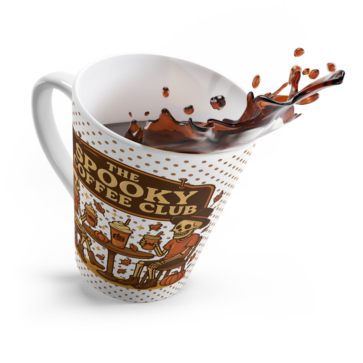 Spooky Coffee Club - Latte Mug for Coffee Lovers | Cute Funny Halloween Design