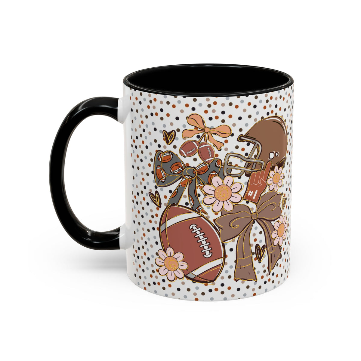 Fall Football Coffee Girly Coquette Bow Mug Design, Perfect for Gifting, Office Use, Tea Lovers, Autumn