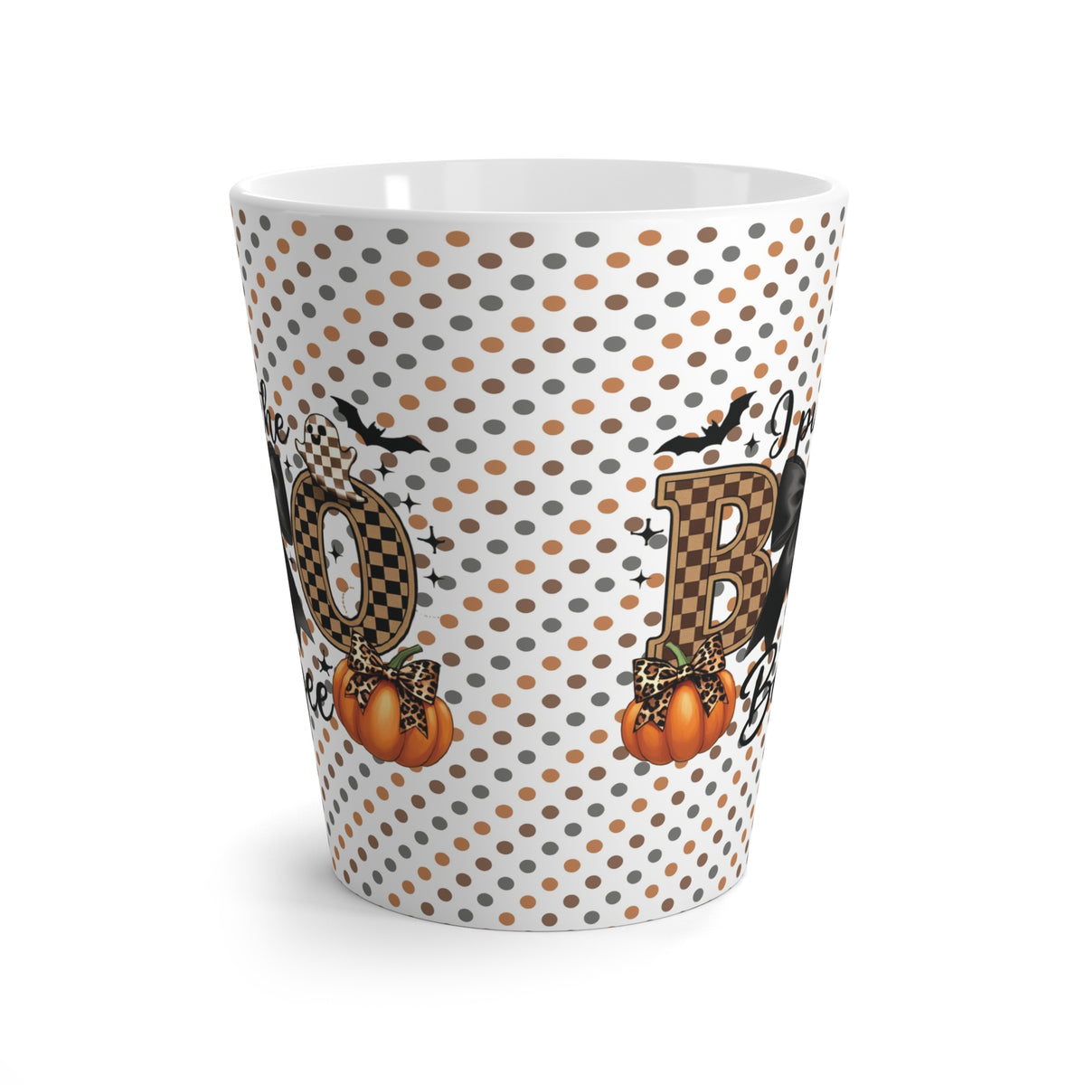 Cute Coquette Bow Bougie Pumpkin Latte Mug | Cozy Fall Decor, Halloween Gifts, Halloween Coffee Cup