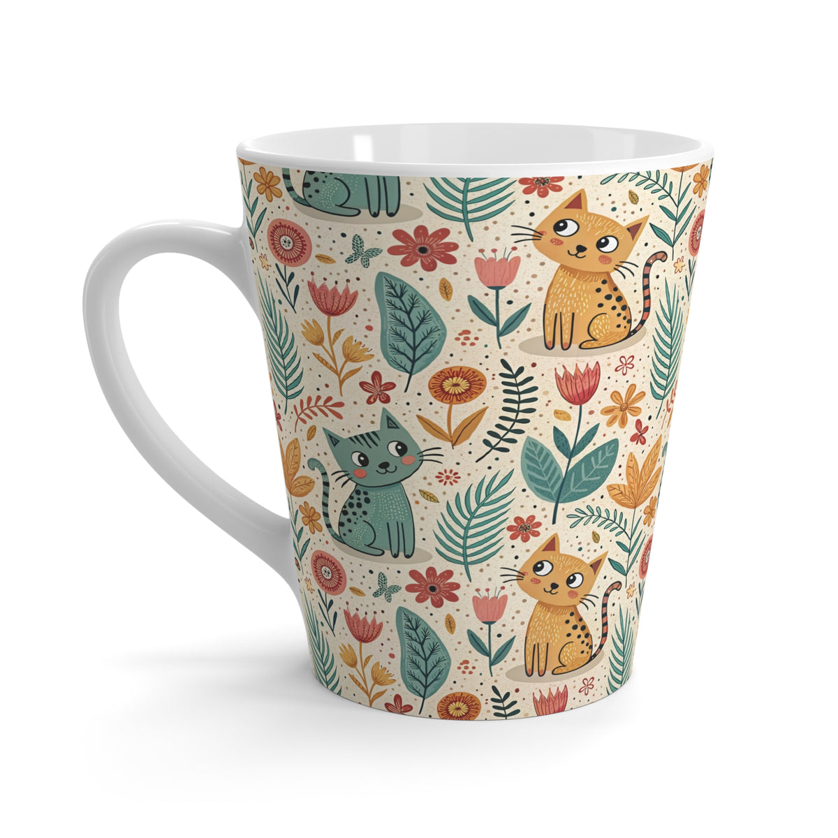 Hygge Folk Cat Latte Mug for Coffee Lovers | Cute Halloween & Fall Design