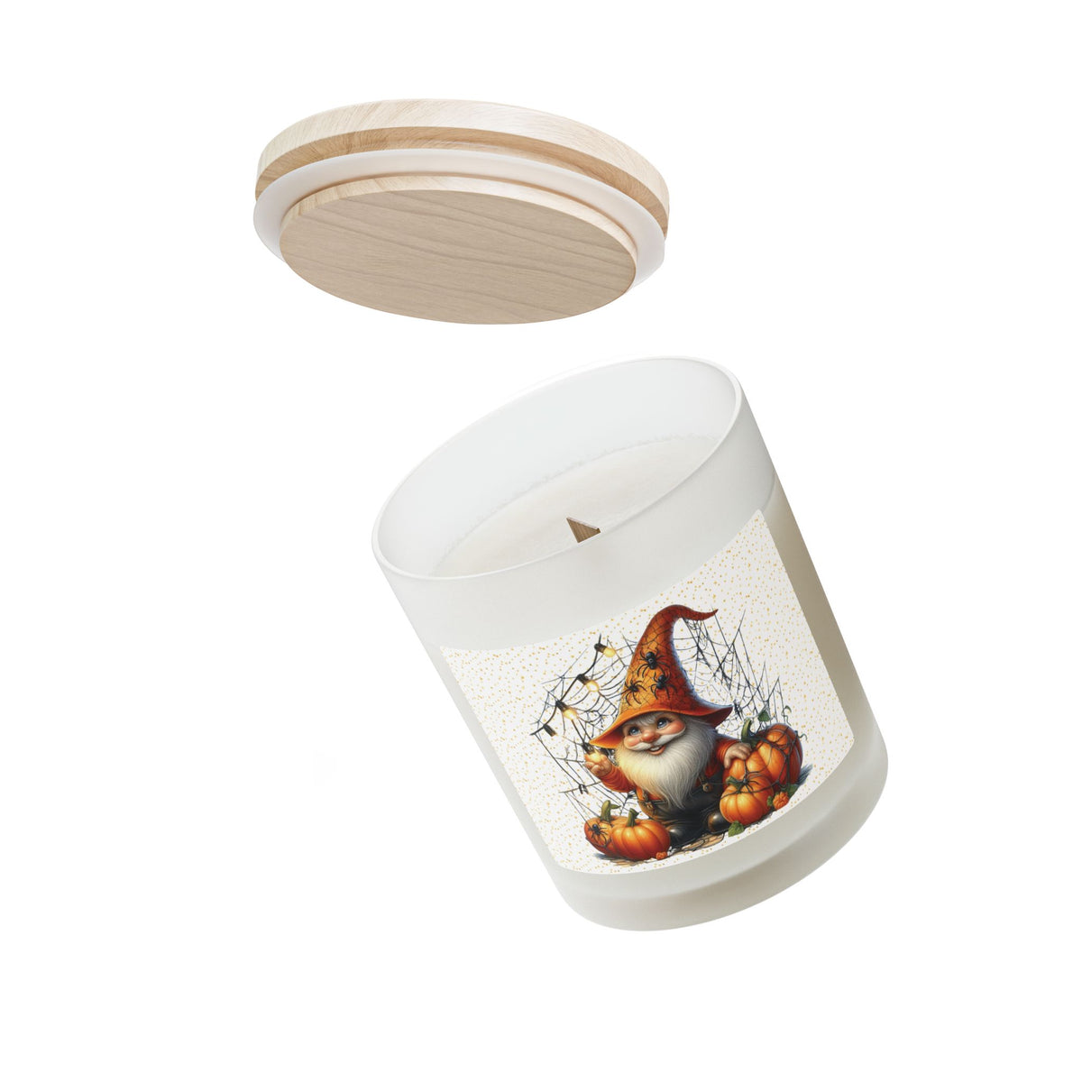 Whimsical Halloween Gnome Spider 11oz Candle, Decorative Candle, Autumn Decor, Pumpkin Candle, Gnome Candle, Unique Home Gift