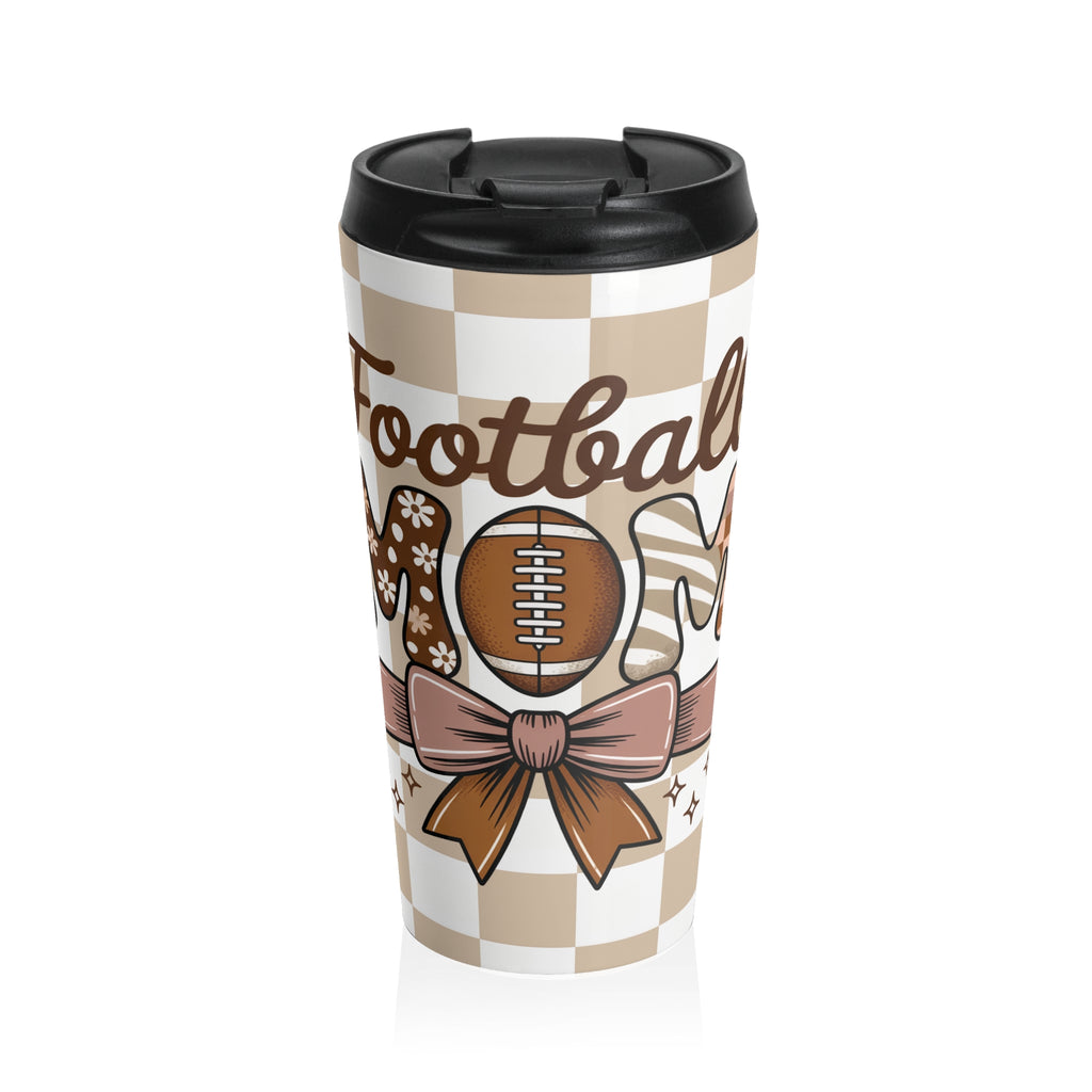 Football Mom Stainless Steel Travel Mug | Perfect for Game Days, Gifts for Moms, Coffee on the Go, Sports Events, Fall Celebrations