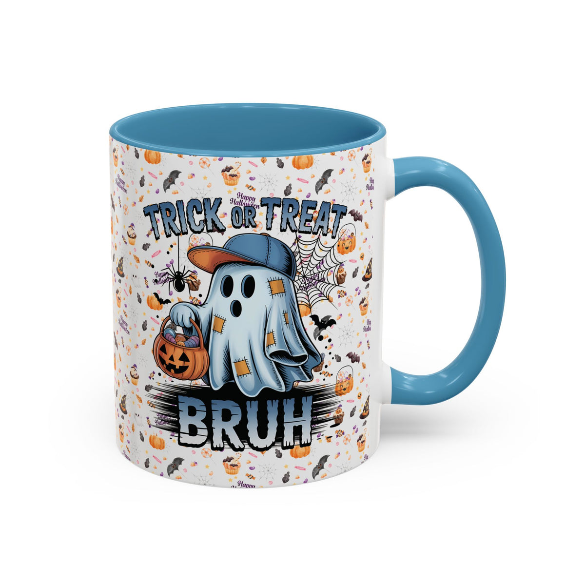 Spooky Funny Trick or Treat Bruh Coffee Mug | Halloween Accent Mug | Ghost Design | Cute Gift for Friends | Seasonal Drinkware | Party Mug
