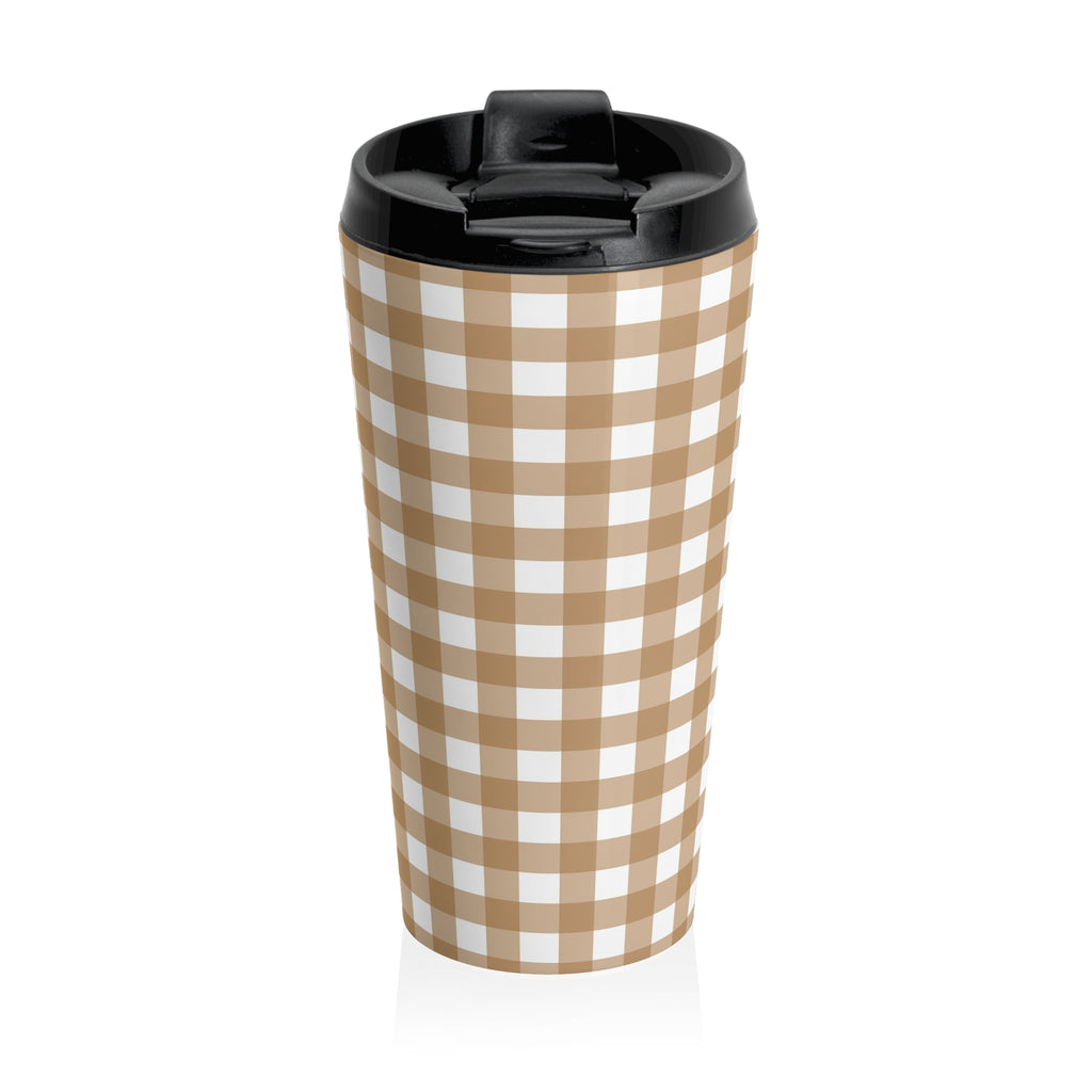 True Crime Funny Halloween Ghost Stainless Steel Travel Mug | Ideal for Camping, Hiking, Gifting, Fall Check Plaid Travel Mug, Coffee Lovers
