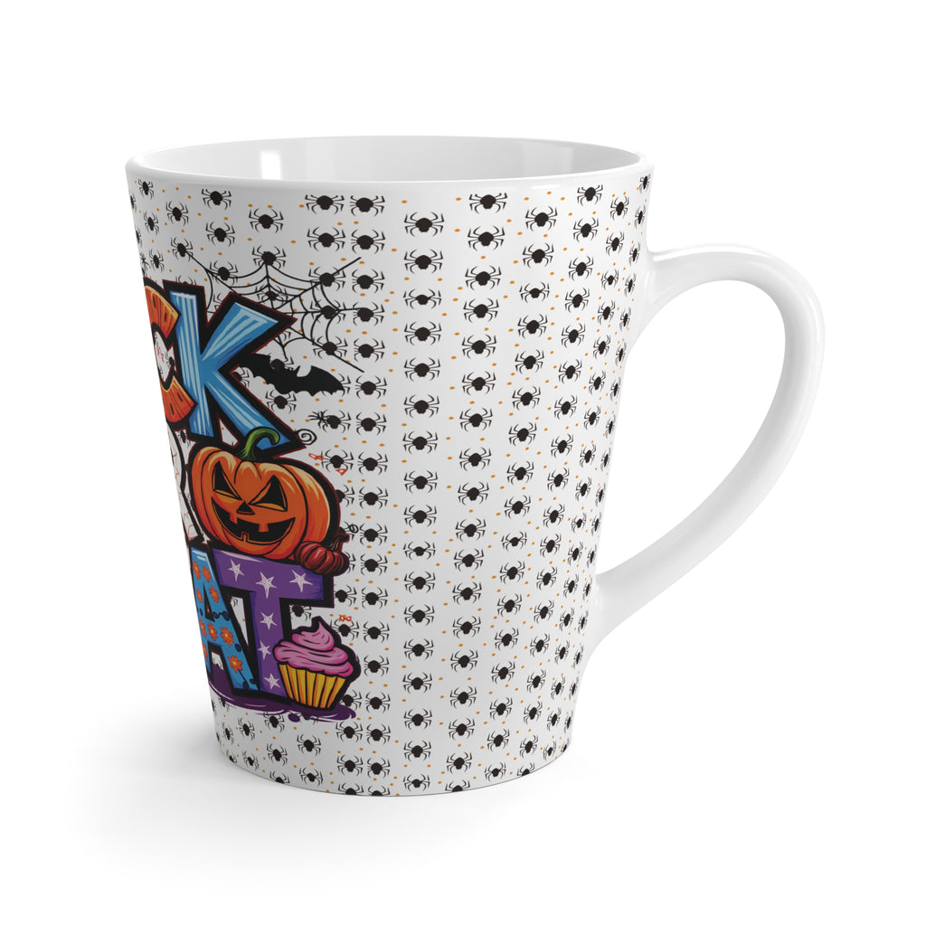 Halloween Trick or Treat Latte Mug | Spooky Fall Coffee Cup, Halloween Party Gift