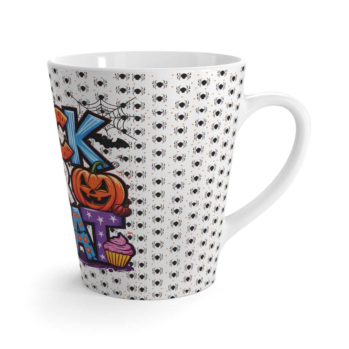 Halloween Trick or Treat Latte Mug | Spooky Fall Coffee Cup, Halloween Party Gift