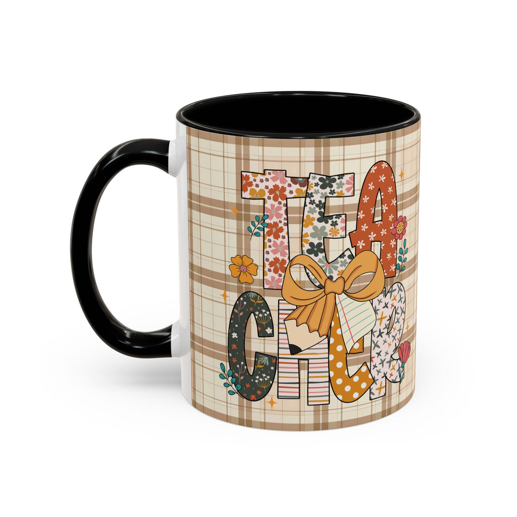 Inspirational Teacher Coffee Mug, Cozy Plaid Quilt Style Letters Coffee Cup, Perfect Gift for Teacher Appreciation, Back to School