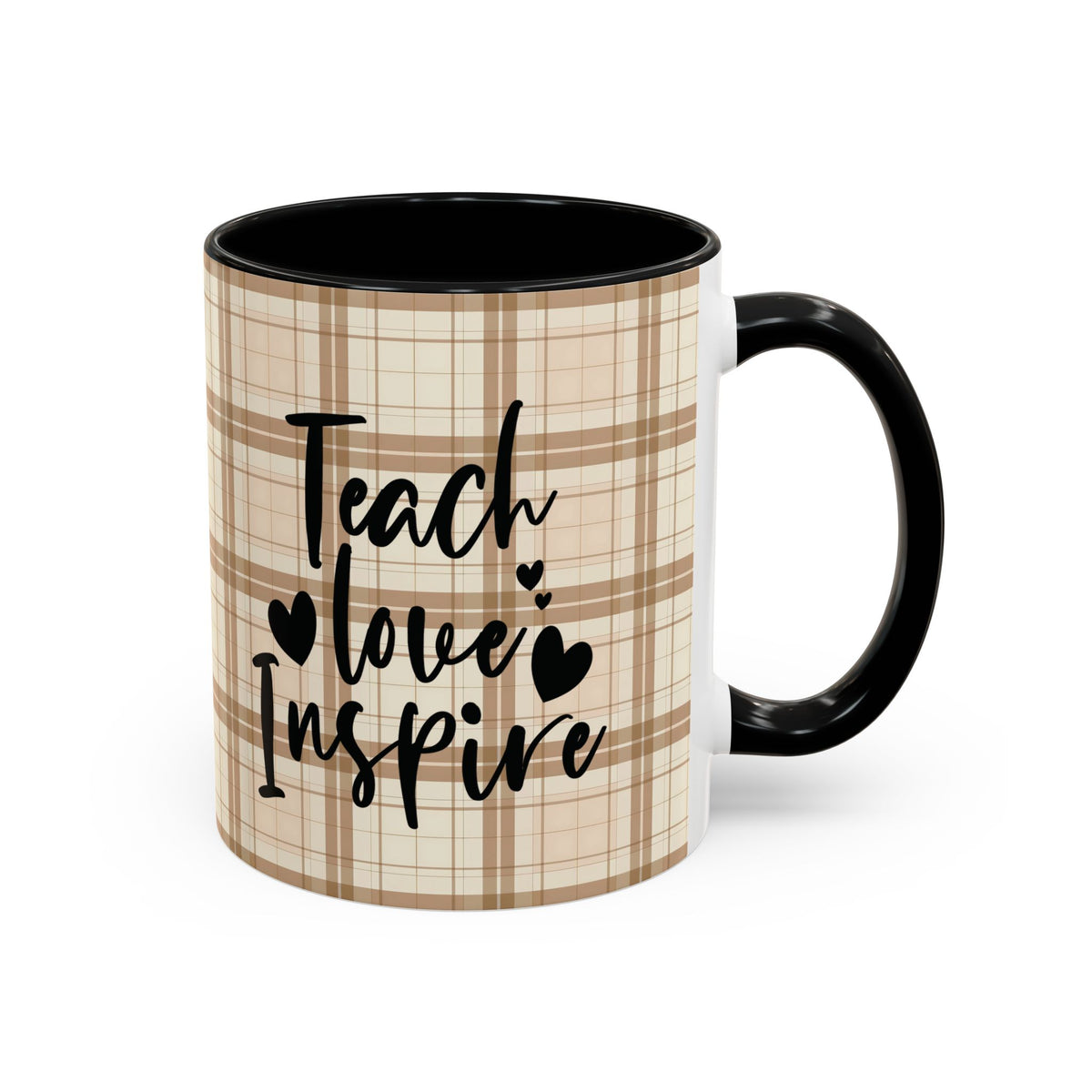 Inspirational Teacher Coffee Mug, Cozy Plaid Quilt Style Letters Coffee Cup, Perfect Gift for Teacher Appreciation, Back to School