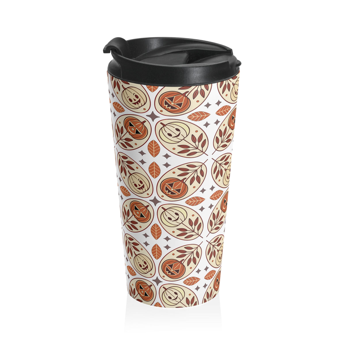 Cozy Hygge Halloween Pumpkin Travel Mug, Fall Coffee Cup, Perfect Gift for Pumpkin Spice Lovers