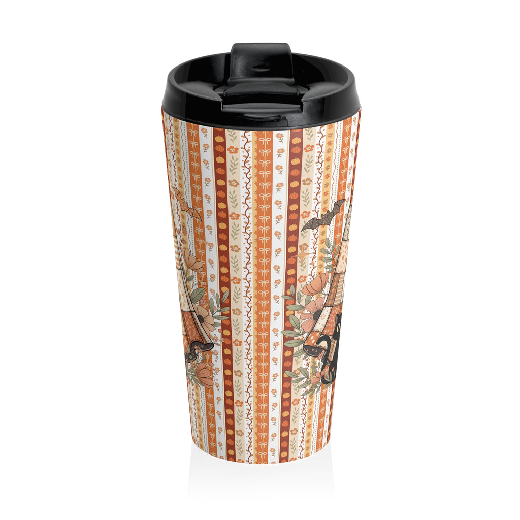 Halloween Ghost - Autumn Stainless Steel Travel Mug, Perfect for Fall, Pumpkin Spice, Quilt Lovers