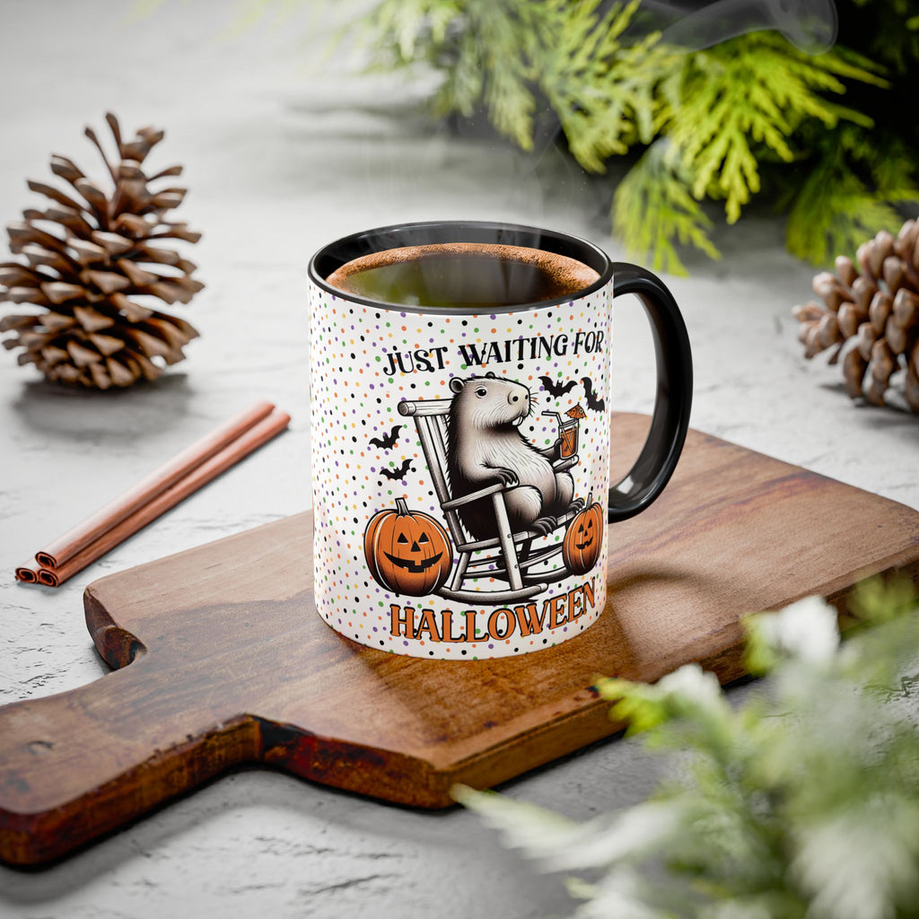 Halloween Capybara Coffee Mug, Whimsical Mug for Gifting, Cute Ceramic Mug, Seasonal Decor, Funny Halloween Drinkware