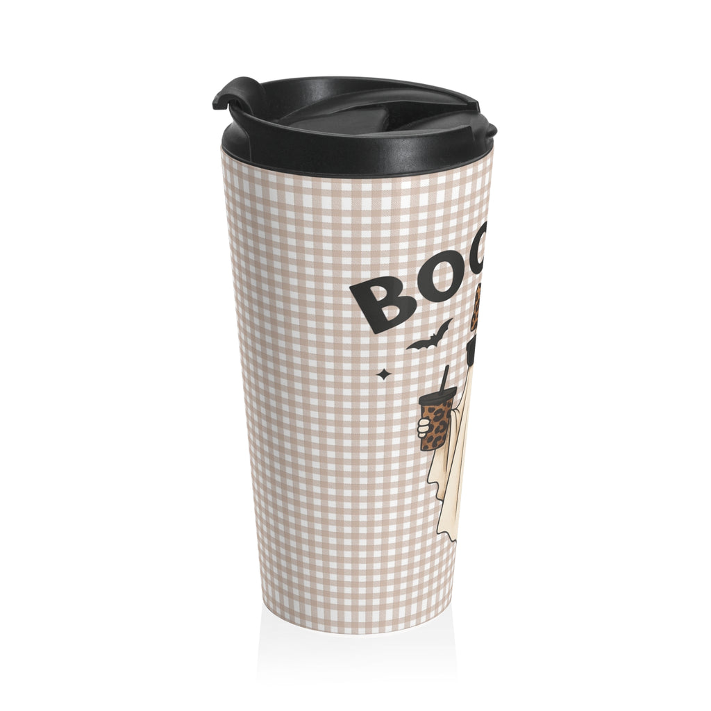 Halloween Ghost Stainless Steel Travel Mug, Cute Black Cat, Beige Leopard Bow, Fall Autumn Cup, Boo-Jee Coquette Tumbler, Trick or Treat