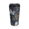 Whimsical Haunted Houses Travel Mug | Halloween Coffee Cup | Spooky Gifts | Perfect for Travel, Home, Office, Gifts