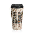 MAMA Pumpkin Pattern Autumn Harvest Travel Mug, Patchwork Varsity Mama, Cozy Fall Drinkware, Thanksgiving Gift, Coffee Cup, Tumbler