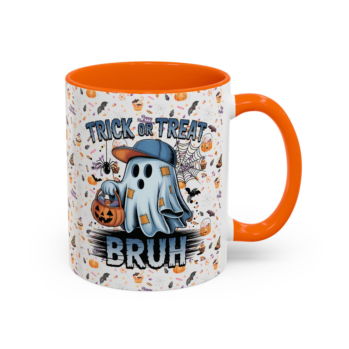 Spooky Funny Trick or Treat Bruh Coffee Mug | Halloween Accent Mug | Ghost Design | Cute Gift for Friends | Seasonal Drinkware | Party Mug