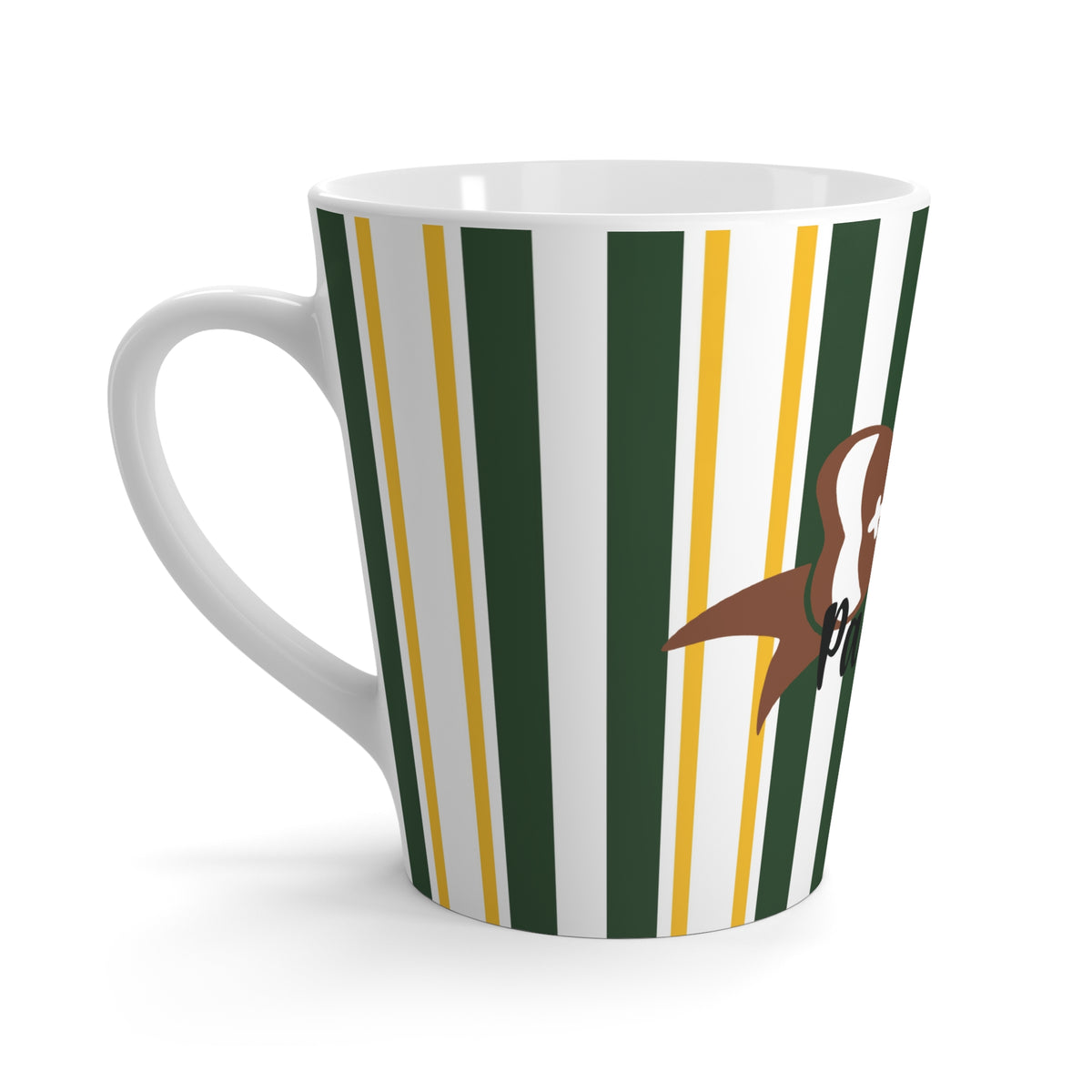 Green Bay Packers Fan Stripe Latte Mug - Football Fan Gift, Coffee Lover's Cup, Game Day Drinkware, Unique Gift Idea