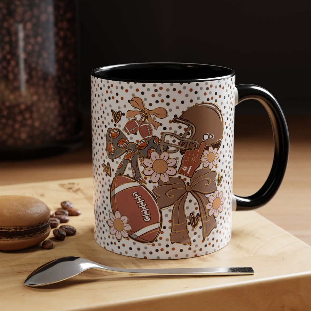Fall Football Coffee Girly Coquette Bow Mug Design, Perfect for Gifting, Office Use, Tea Lovers, Autumn