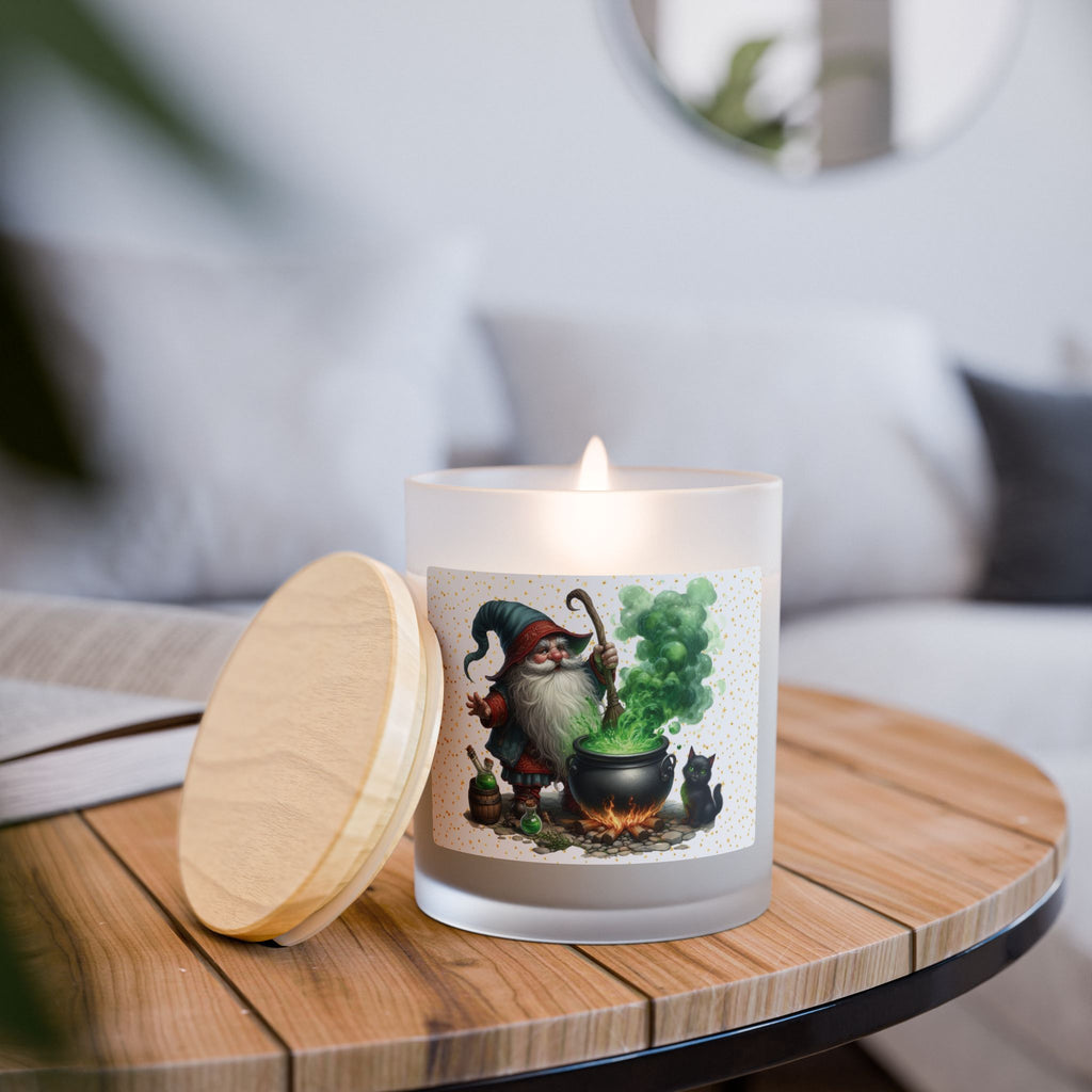 Halloween Green Gnome & Cauldron 11 oz Candle, Cozy Home Decor, Perfect for Fall, Halloween, Unique Gift, Aromatherapy