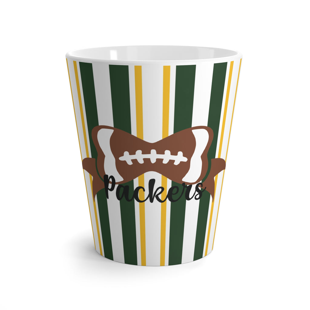 Green Bay Packers Fan Stripe Latte Mug - Football Fan Gift, Coffee Lover's Cup, Game Day Drinkware, Unique Gift Idea