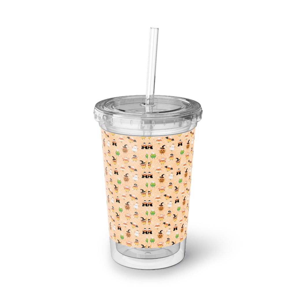 Funny Capybara Halloween Double-Wall Acrylic Cup, Fall Drinkware, Cute Capybara Tumbler, Trick or Treat Mug