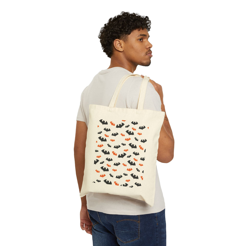 Funny "Spooky & Feral" Halloween-Themed Cotton Canvas Trick or Treat Tote Bag, Spooky Bag, Trick or Treat Tote, 15x16"