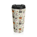 Halloween-Ghosts Wizards, Pumpkins Themed Travel Mug, Cute Ghosts and Pumpkins, Perfect for Fall Gifts, Spooky Season