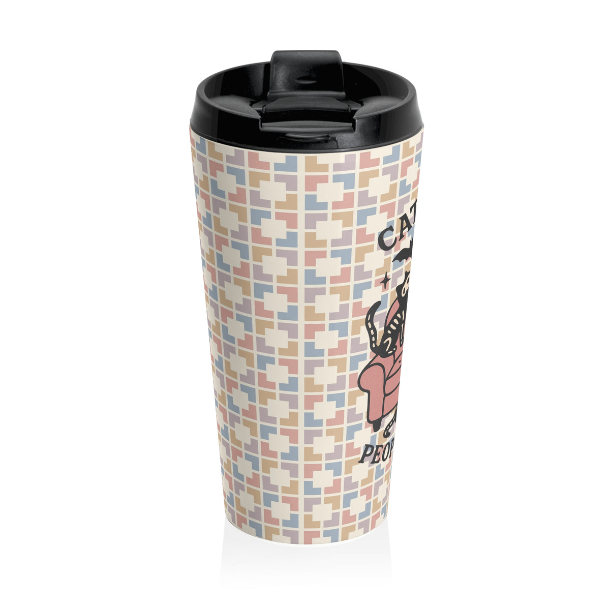 Funny Halloween  Cat Lovers Travel Mug, Stainless Steel Travel Coffee Cup, Gifts for Cat Owners, Halloween Mug, Pet Lover Drinkware
