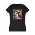 Halloween Women's Tee, Funny Dog with Halloween Bucket and Skeleton t-shirt, Spooky Ladies Shirt, Halloween Costume Top, Trick or Treat Tee