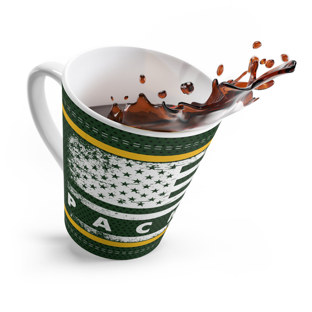 Packers Fan Americana Latte Mug - Green Bay Football Fans, Tailgate Party, Gifting for Sports Lovers
