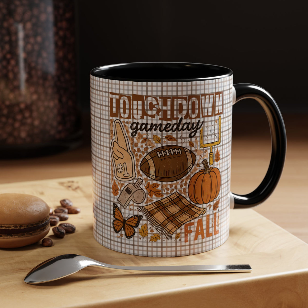 Fall Touchdown Coffee Mug - Perfect for Football Lovers, Autumn Decor, Tailgating, Gift for Him or Her, Cozy Beverage Holder