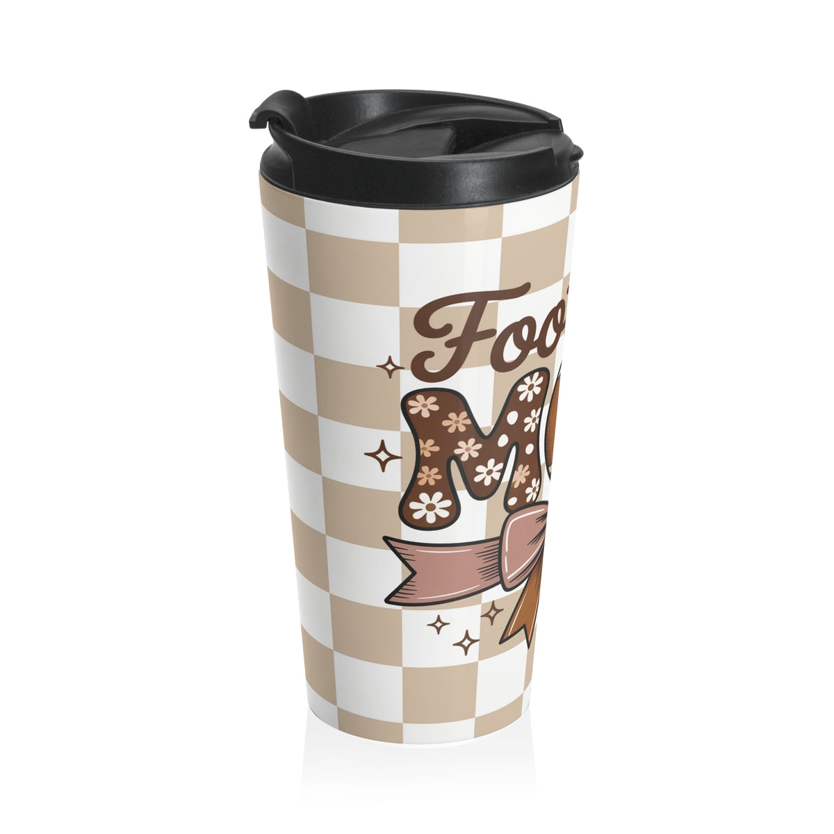 Football Mom Stainless Steel Travel Mug | Perfect for Game Days, Gifts for Moms, Coffee on the Go, Sports Events, Fall Celebrations
