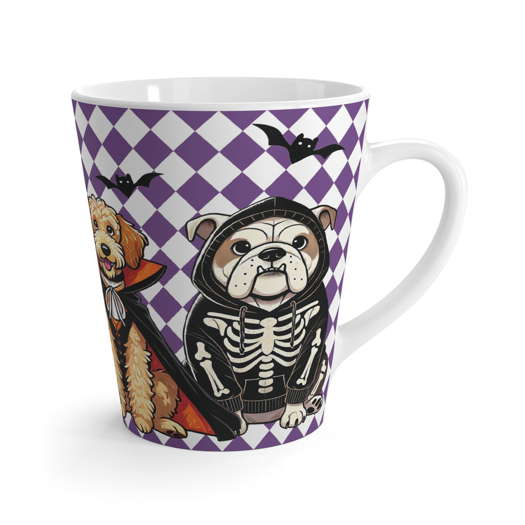 Halloween Dog in Costumes Latte Mug, Fall Decor, Spooky Coffee Cup, Dog Lover Gift, Cute Funny Pet Mug for Halloween