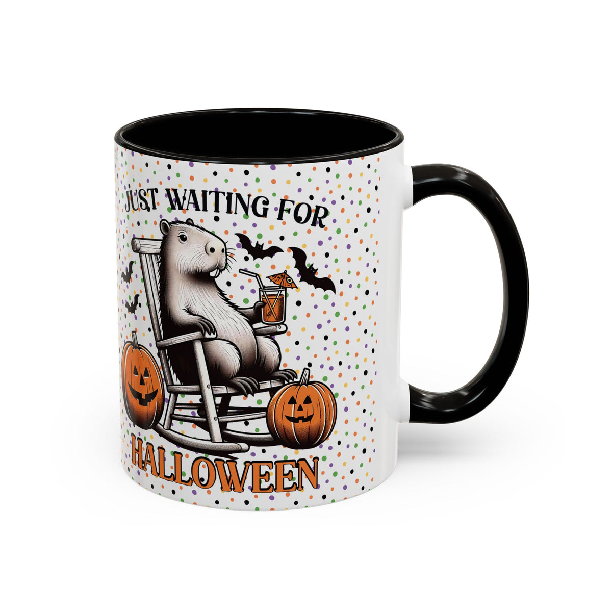 Halloween Capybara Coffee Mug, Whimsical Mug for Gifting, Cute Ceramic Mug, Seasonal Decor, Funny Halloween Drinkware