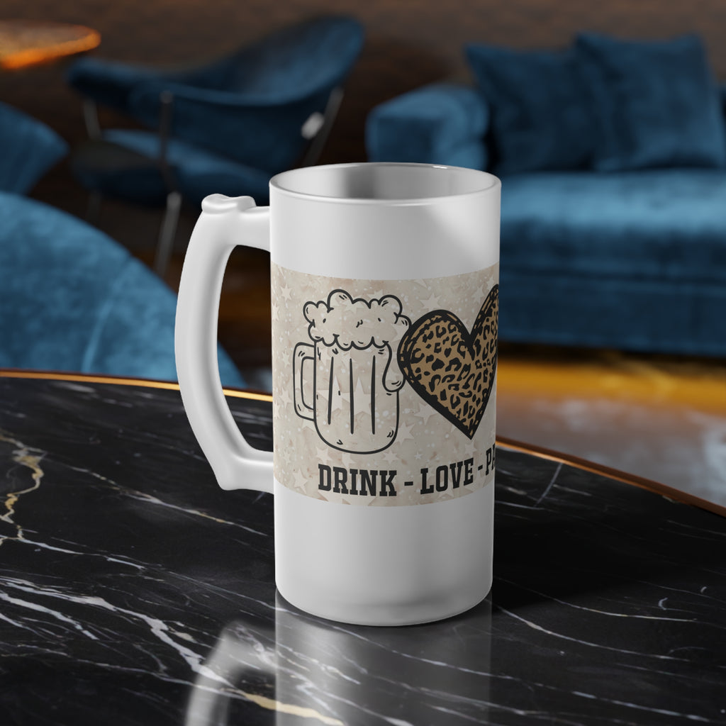 Beer Mug, Green Bay Packers Fan Gift, Retro Stars, Drink Lover, Glass Stein, Gift for Her