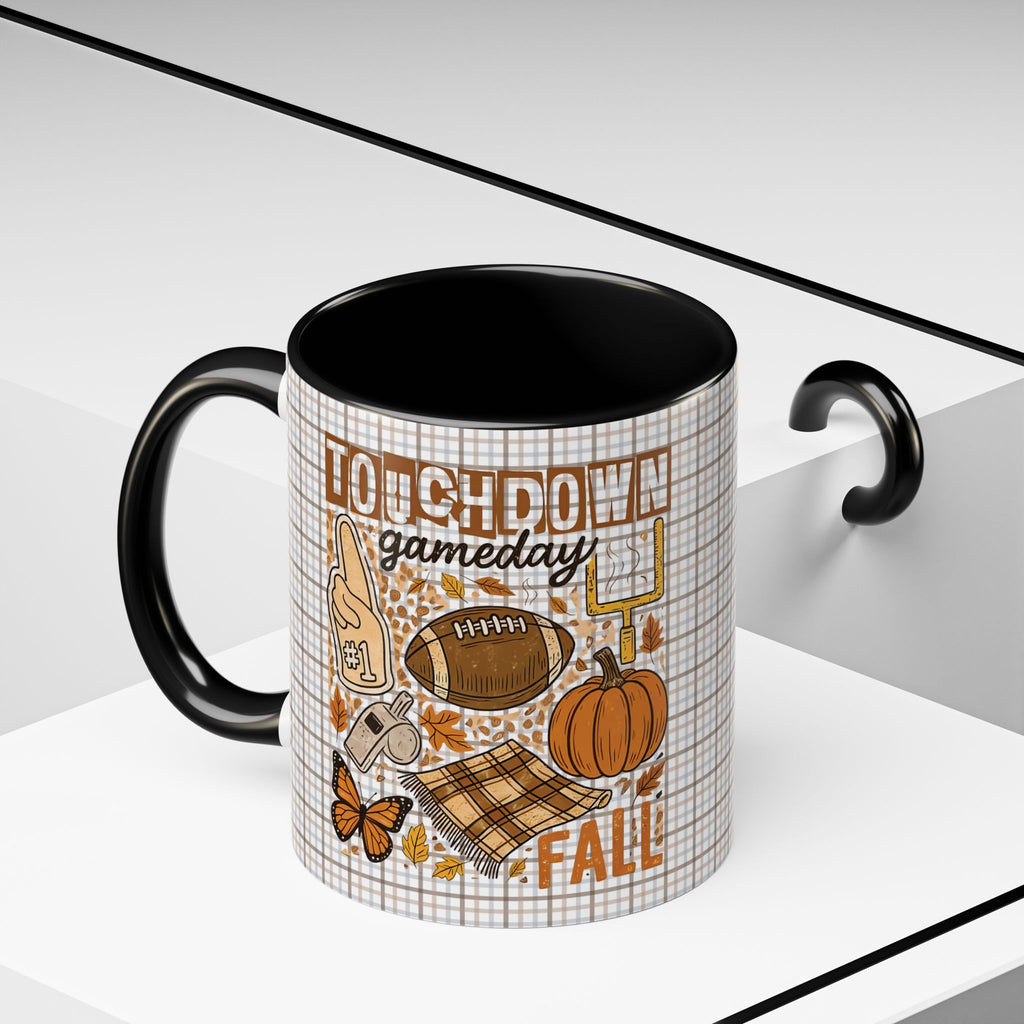 Fall Touchdown Coffee Mug - Perfect for Football Lovers, Autumn Decor, Tailgating, Gift for Him or Her, Cozy Beverage Holder