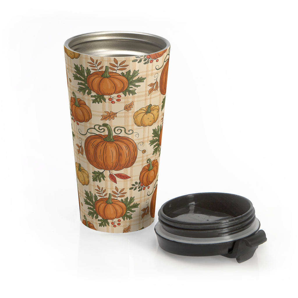 Autumn Pumpkin Travel Mug | Fall Coffee Cup | Halloween Gift | Seasonal Tea Tumbler | Thanksgiving Travel Mug | Cozy Beverage Holder