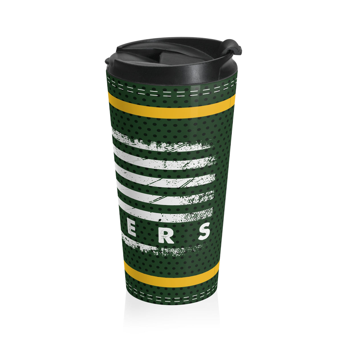 Green Bay Packers Fan Stainless Steel Travel Mug, US Flag Design, Football Jersey Pattern, Gift for Football Lover,